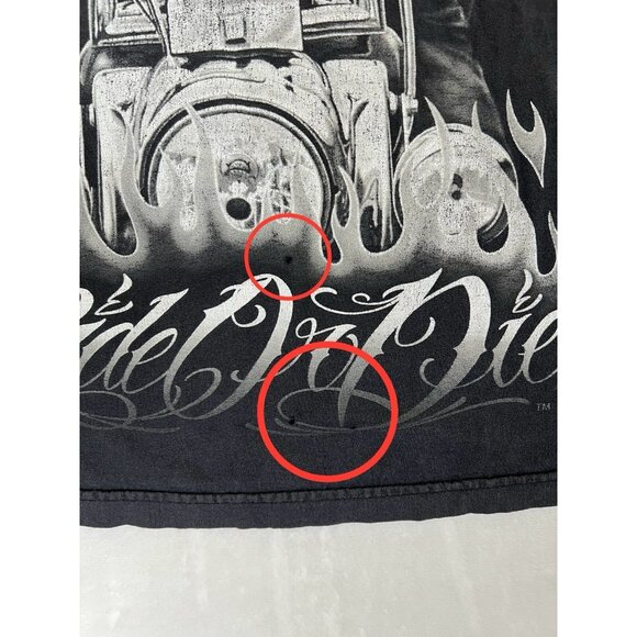 Vintage Ride or Die My Old Lady Motorcycle David Gonzales T-Shirt Size 2XL Y2K - Picture 4 of 11